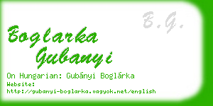 boglarka gubanyi business card